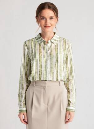 Chemisier coupe droite manches longues vert LPB LES PETITES BOMBES  femme