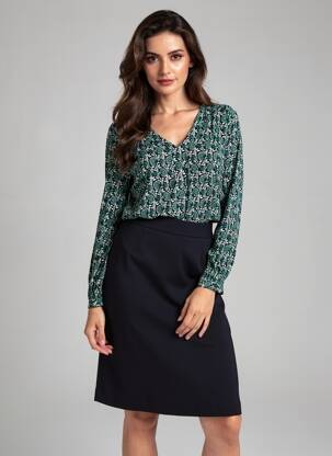 Top tissage crêpe manches longues vert KAFFE femme