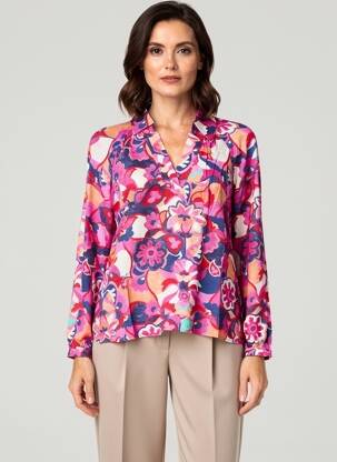 Blouse tissage popeline manches longues rose C'EST BEAU LA VIE femme
