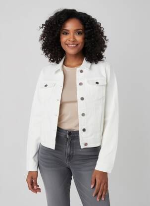Veste casual poignets boutonnés avec fente blanc MORGAN femme