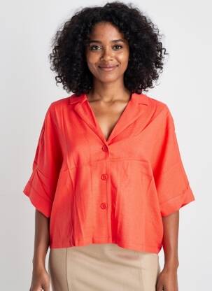 Blouse coupe fluide manches courtes rouge ZILCH femme