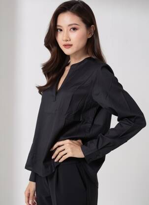 Top manches longues manches longues noir KAFFE femme