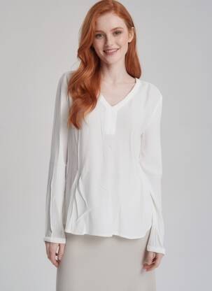Top manches longues manches longues blanc KAFFE femme
