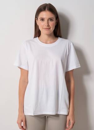 T-shirt coupe droite manches courtes blanc KAFFE femme