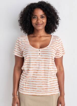 T-shirt coupe droite manches courtes orange LPB LES PETITES BOMBES  femme