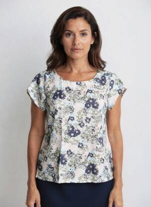 Top stretch manches courtes bleu LILY & ME femme