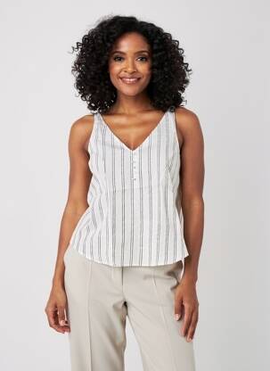 Top coupe cintrée sans manche beige LPB LES PETITES BOMBES  femme