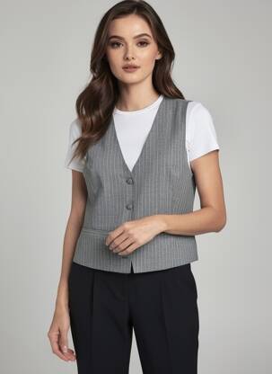 Gilet sans manche coupe cintrée gris TIFFOSI femme