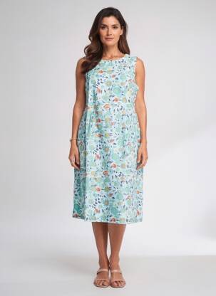 Robe mi-longue sans manche sans manche bleu LILY & ME femme