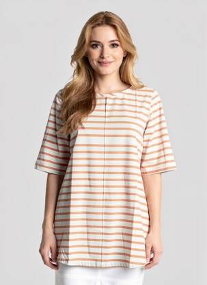 Tunique manches courtes tissage jersey orange LILY & ME femme