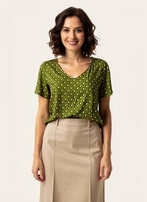 Top stretch manches courtes vert FAIRWEAR femme