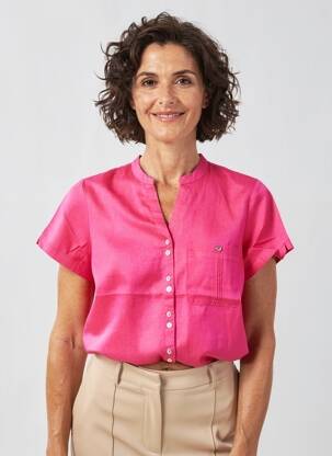 Chemisier manches courtes manches courtes rose JULIE GUERLANDE femme