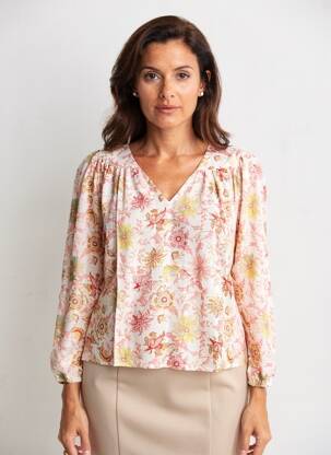 Blouse légère et transparente manches longues rose LPB LES PETITES BOMBES  femme
