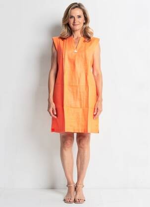 Robe courte sans manche sans manche orange JULIE GUERLANDE femme