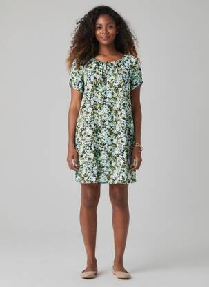 Robe courte manches courtes manches courtes bleu KAFFE femme