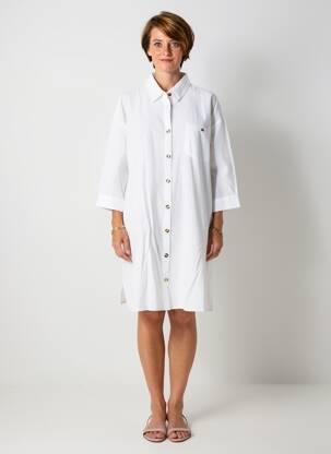 Robe courte manches 3/4 manches 3/4 blanc ZHENZI femme