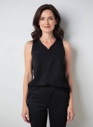 Débardeur stretch sans manche noir ZHENZI femme