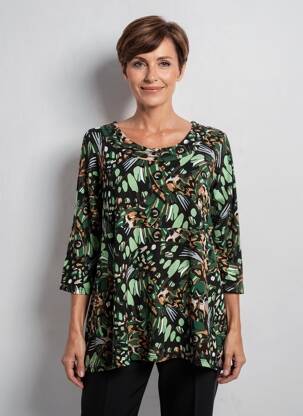 Tunique manches longues col rond noir ZHENZI femme