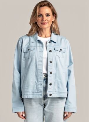 Veste casual poignets boutonnés avec fente bleu ZHENZI femme