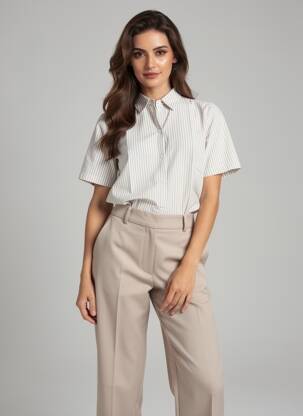 Chemisier tissage crêpe manches courtes gris PIECES femme