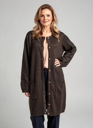 Gilet manches longues col rond noir ZHENZI femme