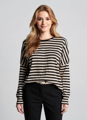 Pull coupe droite manches longues noir ZILCH femme