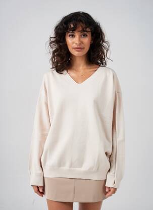 Pull coupe droite manches longues beige ZILCH femme