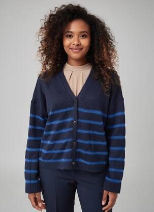Gilet manches longues fermeture boutonnée sur le devant bleu PIECES femme