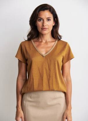 Top manches courtes manches courtes marron MOLLY BRACKEN femme