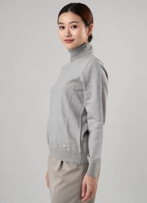 Pull col roulé coupe droite manches longues gris LPB LES PETITES BOMBES  femme