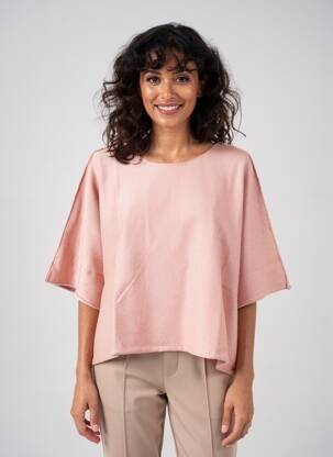 Pull col rond manches courtes rose LPB LES PETITES BOMBES  femme