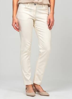 Pantalon slim stretch taille normale beige MORGAN femme