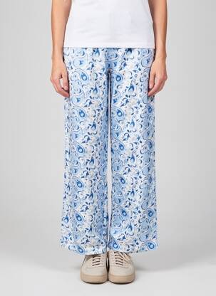 Pantalon large tissage crêpe taille normale bleu TIFFOSI femme