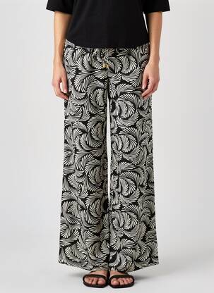Pantalon large tissage crêpe taille normale noir KAFFE femme