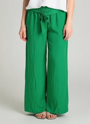 Pantalon large coupe fluide taille normale vert PM MERE & FILLE femme