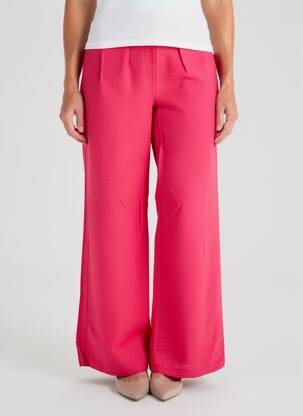Pantalon large tissage crêpe taille normale rose C'EST BEAU LA VIE femme