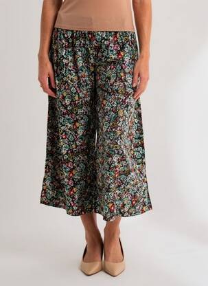 Pantalon 7/8 taille élastique taille normale noir LILY & ME femme