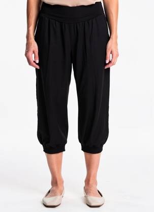Pantacourt stretch taille normale noir ZHENZI femme