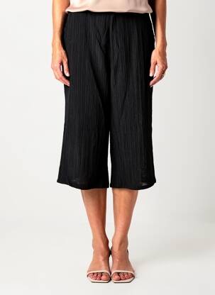 Pantacourt taille élastique taille normale noir ZHENZI femme