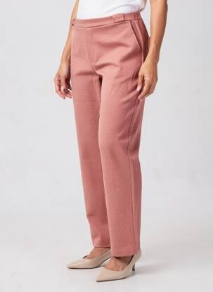 Pantalon droit stretch taille normale rose YERSE femme