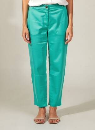 Pantalon slim taille élastique taille normale bleu C'EST BEAU LA VIE femme