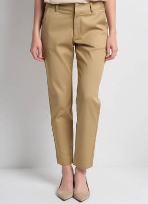 Pantalon slim stretch taille normale beige KAFFE femme