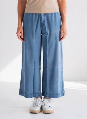 Pantalon large taille normale taille normale bleu LILY & ME femme