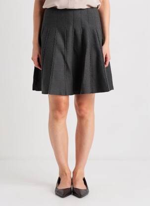 Jupe mi-longue stretch gris LILI SIDONIO femme