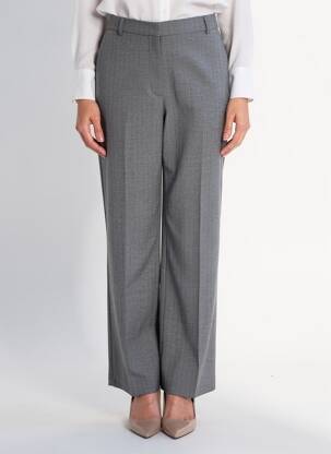 Pantalon droit stretch taille normale gris MORGAN femme