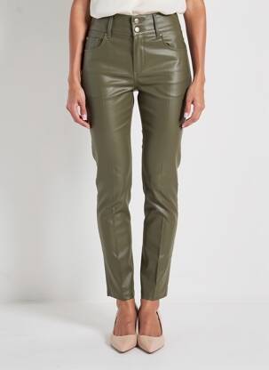 Pantalon slim tissage enduit taille normale vert TIFFOSI femme