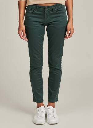 Pantalon slim tissage popeline taille normale vert NOIR'N'BLEU femme