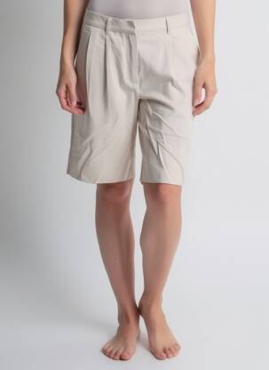 Bermuda taille haute taille haute beige PIECES femme