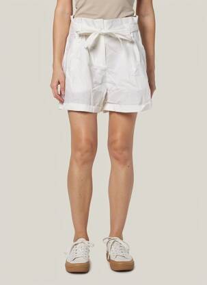 Short fermeture zippée sous rabat avec crochet taille haute blanc MOLLY BRACKEN femme