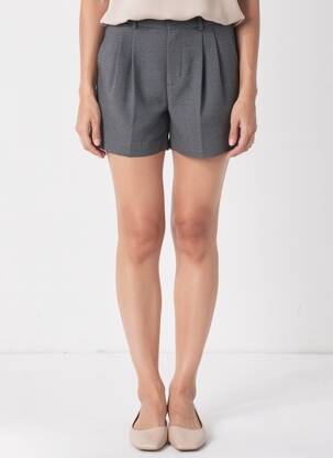 Short fermeture zippée sous rabat boutonné bleu ONLY femme